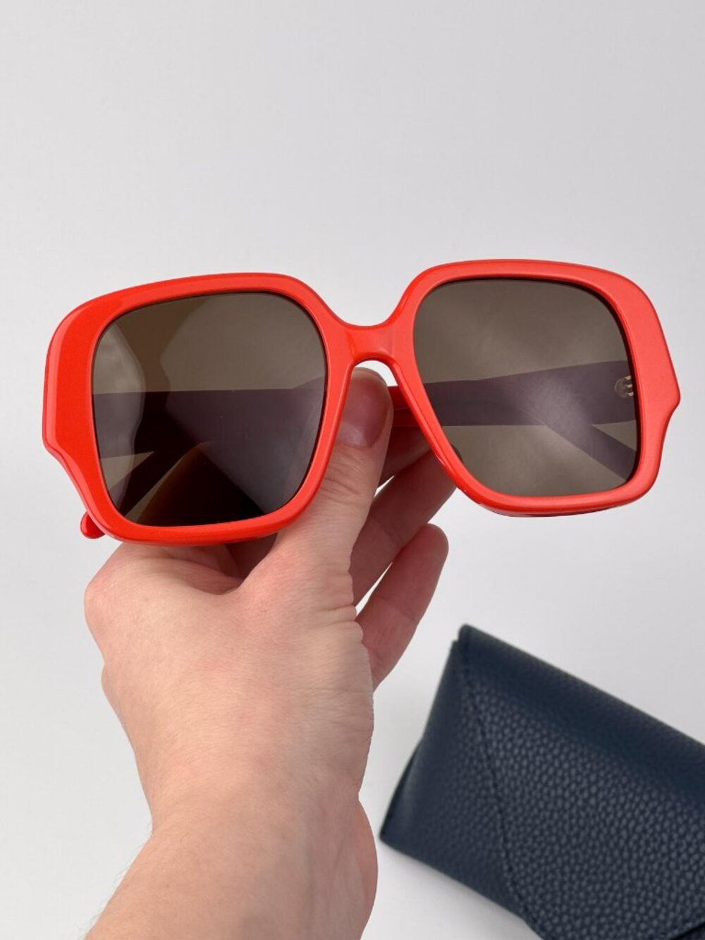 Loewe LW40134U 42E Square Oversized Sunglasses – Shiny Orange / Brown